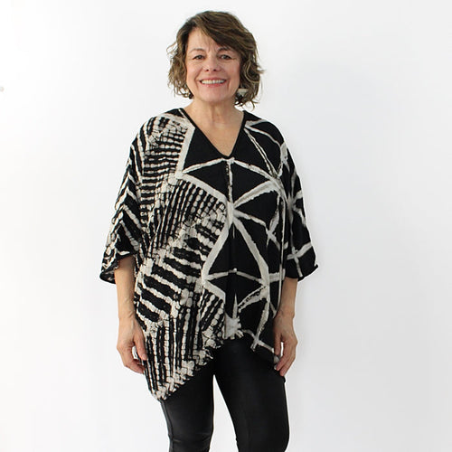 Abstract Double Design Blouse - Sylca Designs - Chunky Jewelry