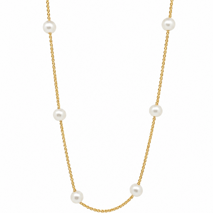 Pearl necklace on a gold vermeil chain