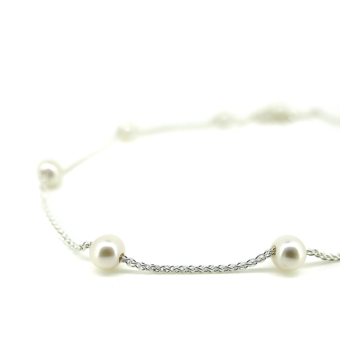 alana pearl necklace sterling silver freshwater pearl station chain coastal jewellery australia