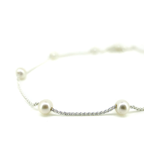 alana pearl necklace sterling silver freshwater pearl station chain coastal jewellery australia