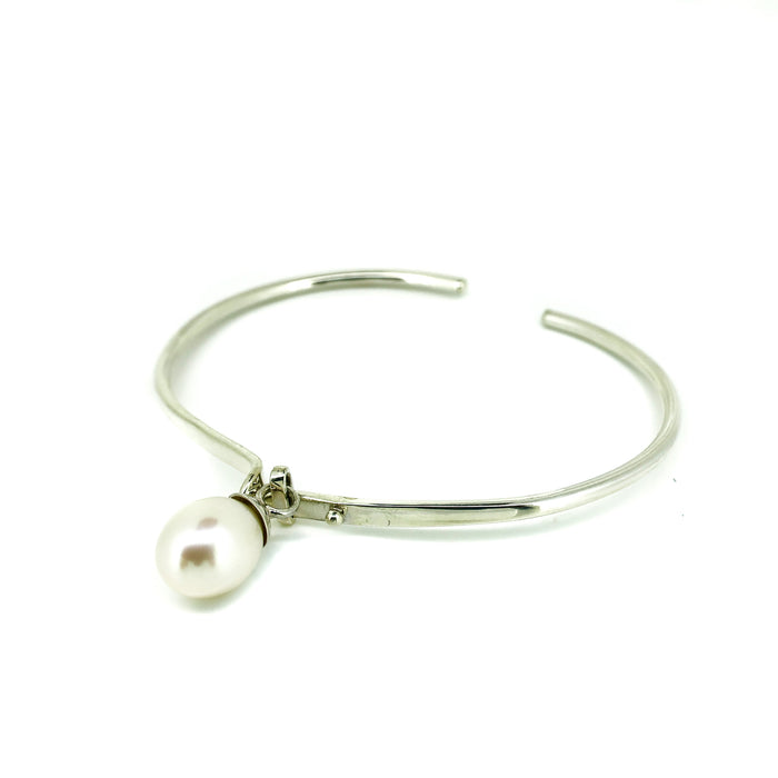 Aleisha Pearl Sterling Silver Cuff featuring genuine freshwater pearls and an open sterling silver cuff design