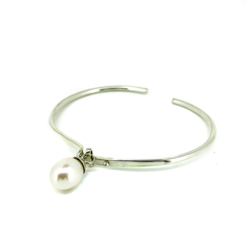 Aleisha Pearl Sterling Silver Cuff featuring genuine freshwater pearls and an open sterling silver cuff design