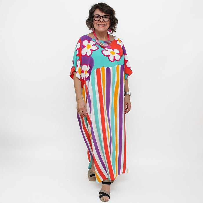 All the Flowers Bright Colored Kaftan - Sylca Designs - Chunky Jewelry