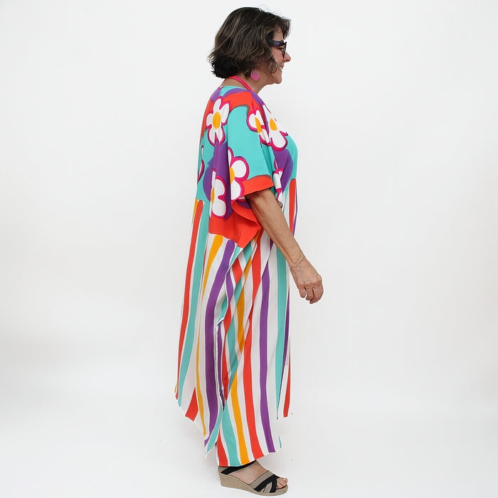 All the Flowers Bright Colored Kaftan - Sylca Designs - Chunky Jewelry