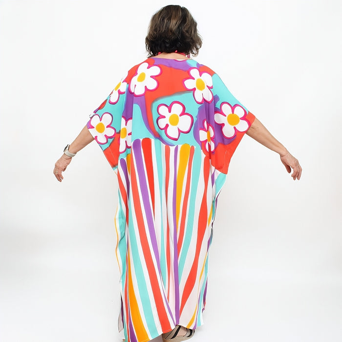 All the Flowers Bright Colored Kaftan - Sylca Designs - Chunky Jewelry