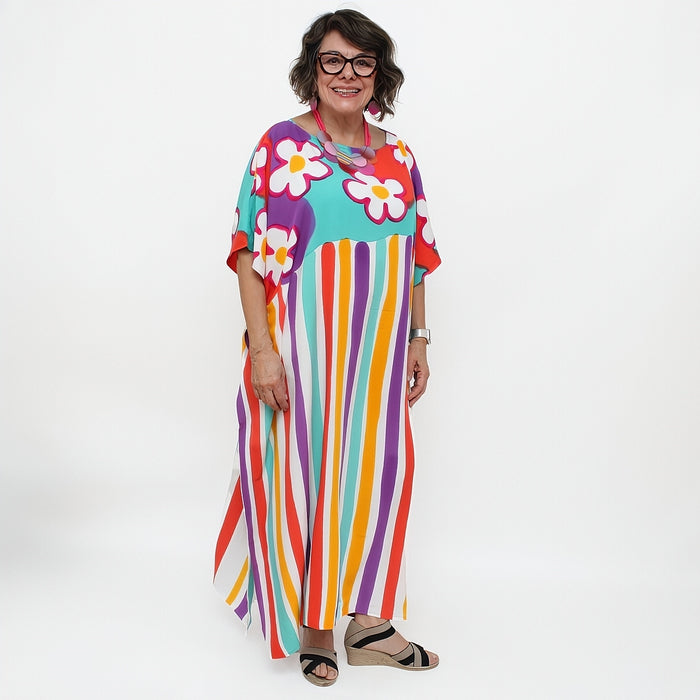 All the Flowers Bright Colored Kaftan - Sylca Designs - Chunky Jewelry