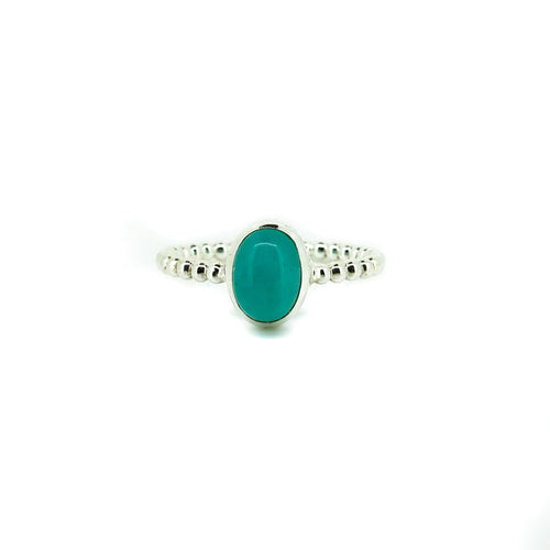 Oval amazonite ring in silver