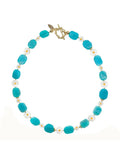 Amazonite With Floral Charms Necklace GN025