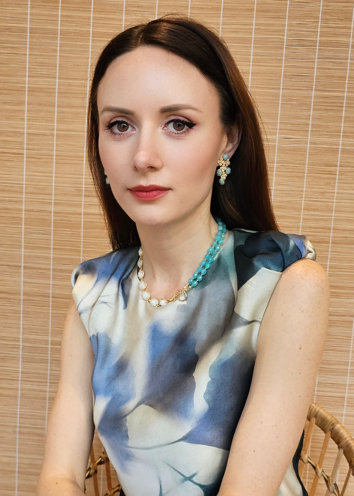 Amazonite With White Moonstone Versatile Necklace PN017