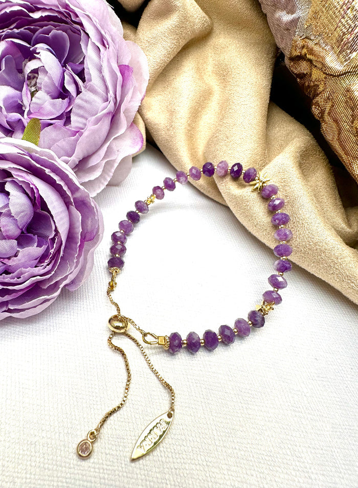 Amethyst Adjustable Bracelet KB007 - FARRA