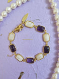 Amethyst And Moonstone Box Clasp Bracelet PB004
