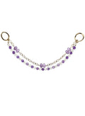 Amethyst And Quartz With Bowknot Amethyst Layers Bag Charm