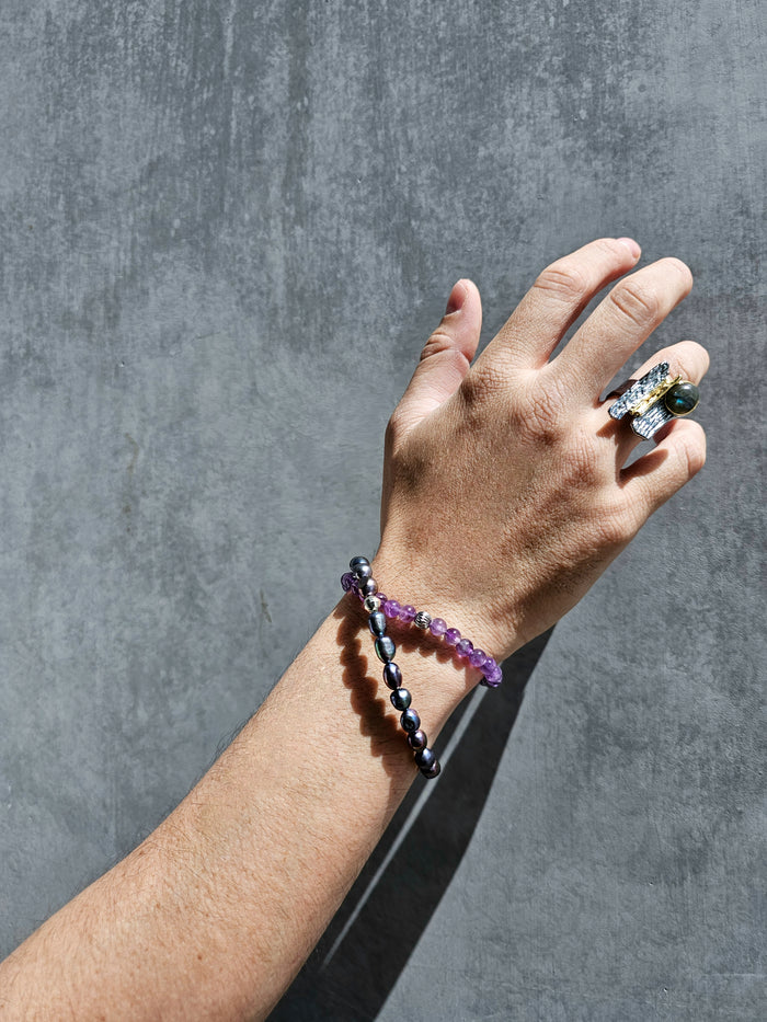 Amethyst Flexible Men's Bracelet MEB01
