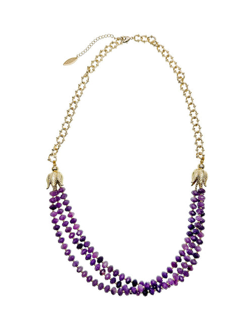 Amethyst Multi-layers Necklace KN044 - FARRA