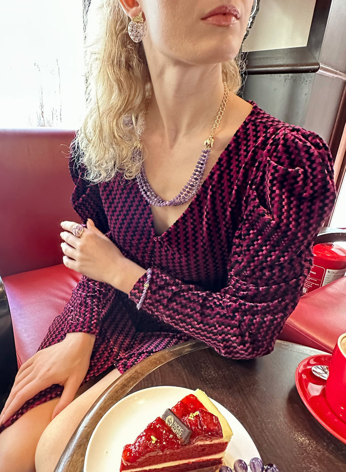 Amethyst Multi-layers Necklace KN044 - FARRA