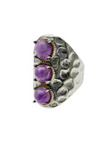 Amethyst Stones Nugget Adjustable Ring LR002 - FARRA