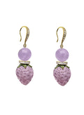 Amethyst With Purple Strawberry Earrings RE016