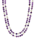Amethyst With White Quartz Double Layers Necklace QN027