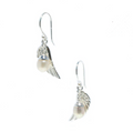 Angel wing pearl earrings sterling silver freshwater pearl drop
