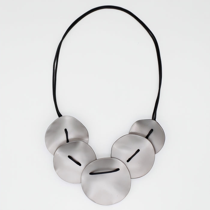 Antique Silver Opaline Drift Necklace - Sylca Designs - Chunky Jewelry