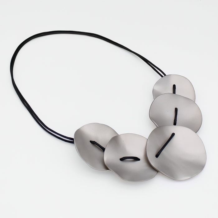 Antique Silver Opaline Drift Necklace - Sylca Designs - Chunky Jewelry