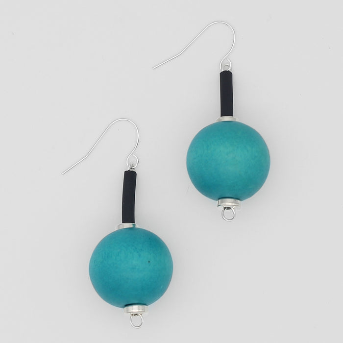 Aqua Ball Drop Earring - Sylca Designs - Chunky Jewelry