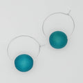 Aqua Ball Hoop Dangle Earring - Sylca Designs - Chunky Jewelry