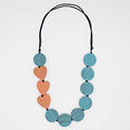 Aqua Charmaine Wooden Heart Necklace - Sylca Designs - Chunky Jewelry