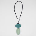 Aqua Double Bead Alaina Pendant - Sylca Designs - Chunky Jewelry