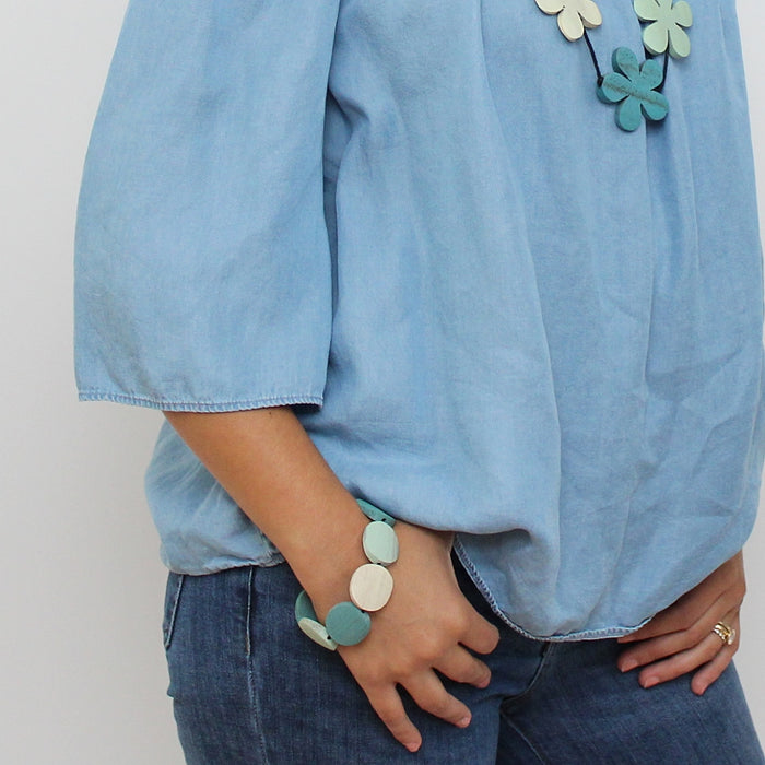 Aqua Pastel Charmaine Bracelet - Sylca Designs - Chunky Jewelry