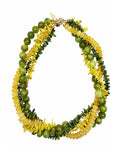 Artistic Green And Yellow Gemstone Multi-Layer Chunky Necklace SN035