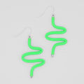 Artistic Rubber Tubing Naya Earrings Green - Sylca Designs - Chunky Jewelry