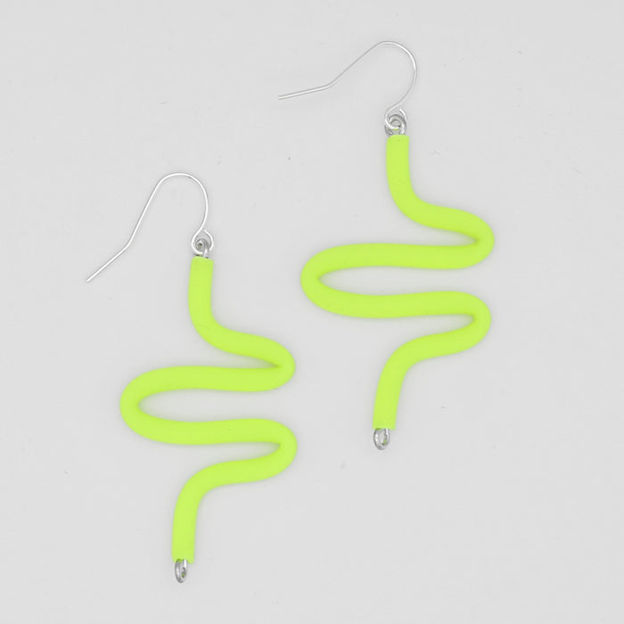 Artistic Rubber Tubing Naya Earrings Neon - Sylca Designs - Chunky Jewelry