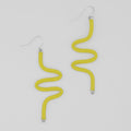 Artistic Rubber Tubing Naya Earrings Yellow - Sylca Designs - Chunky Jewelry