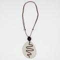 Artistic Taupe Pendant Necklace - Sylca Designs - Chunky Jewelry