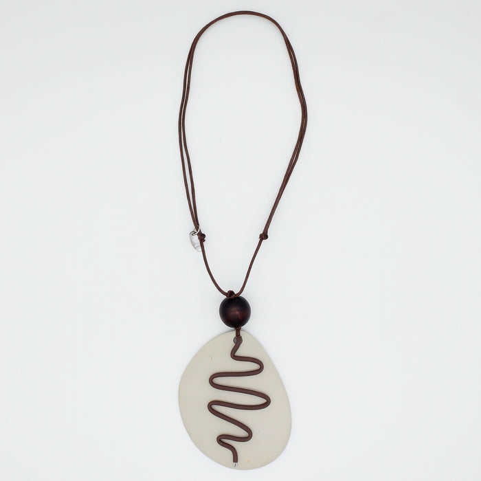 Artistic Taupe Pendant Necklace - Sylca Designs - Chunky Jewelry