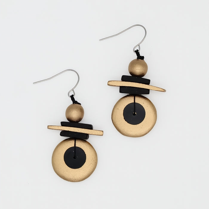 Assuta Gold Drop Earrings - Sylca Designs - Chunky Jewelry