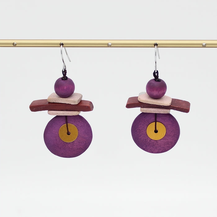 Assuta Magenta Drop Earrings - Sylca Designs - Chunky Jewelry