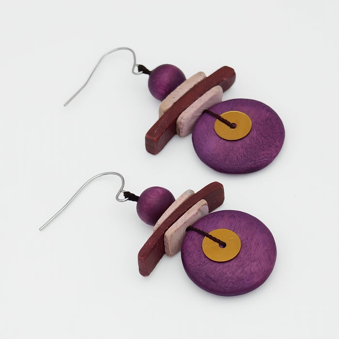 Assuta Magenta Drop Earrings - Sylca Designs - Chunky Jewelry
