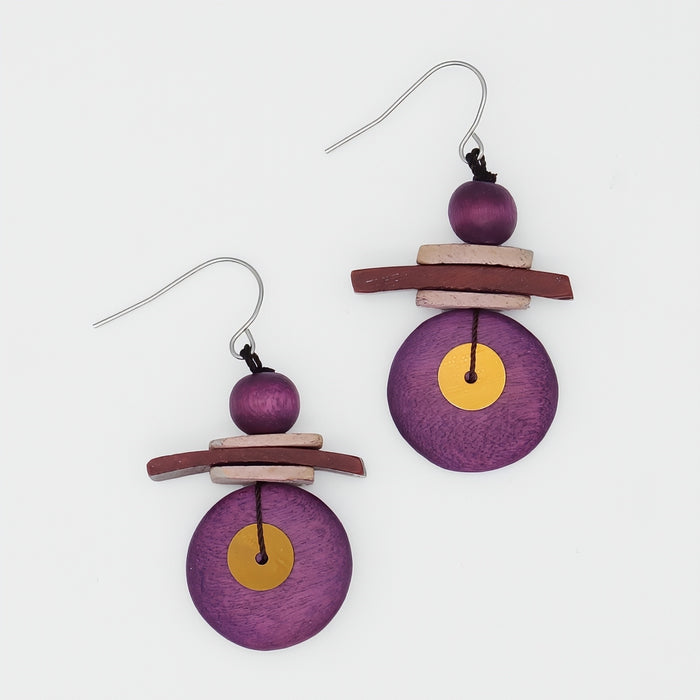 Assuta Magenta Drop Earrings - Sylca Designs - Chunky Jewelry