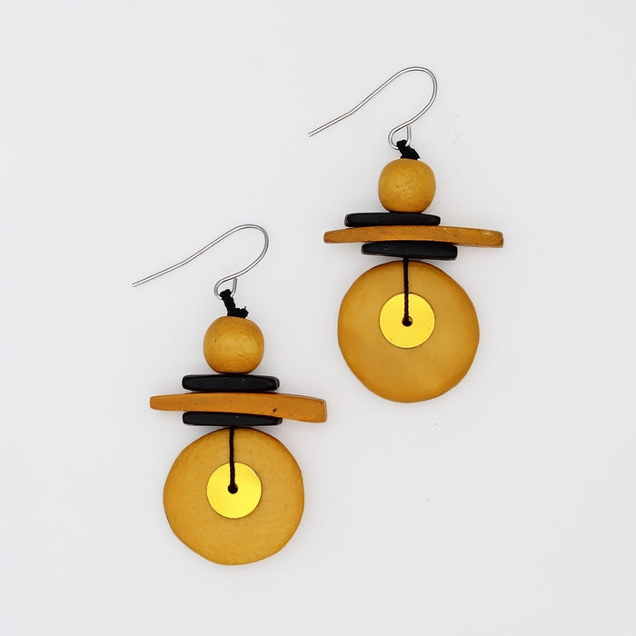 Assuta Mustard Drop Earrings - Sylca Designs - Chunky Jewelry