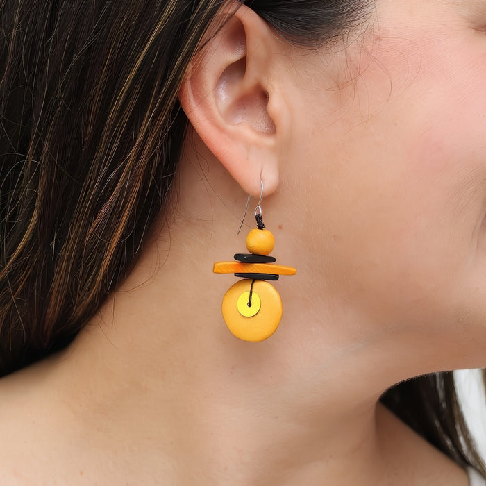 Assuta Mustard Drop Earrings - Sylca Designs - Chunky Jewelry