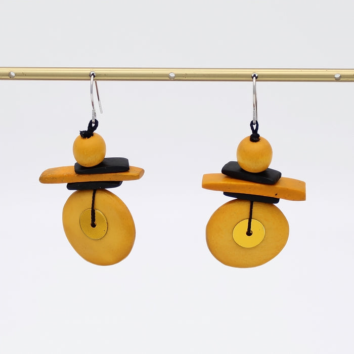 Assuta Mustard Drop Earrings - Sylca Designs - Chunky Jewelry