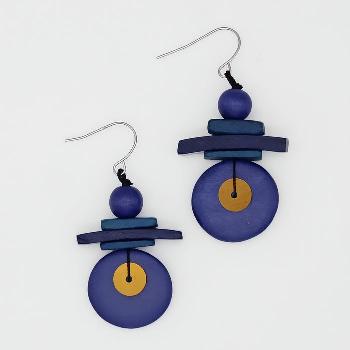 Assuta Navy Drop Earrings - Sylca Designs - Chunky Jewelry