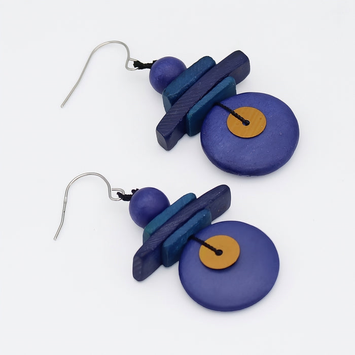 Assuta Navy Drop Earrings - Sylca Designs - Chunky Jewelry