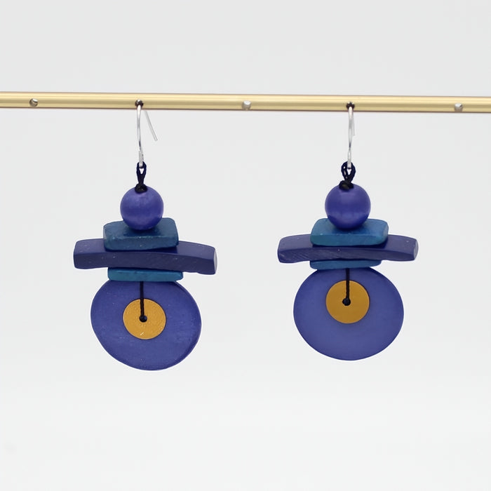 Assuta Navy Drop Earrings - Sylca Designs - Chunky Jewelry