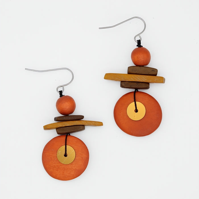 Assuta Orange Drop Earrings - Sylca Designs - Chunky Jewelry