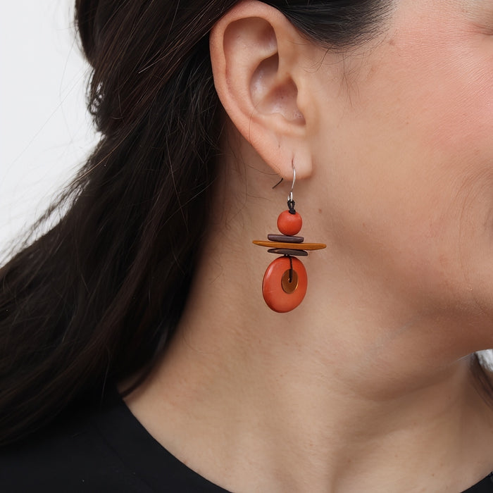 Assuta Orange Drop Earrings - Sylca Designs - Chunky Jewelry