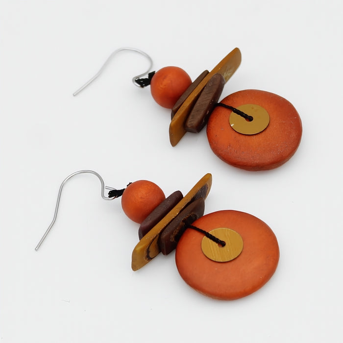 Assuta Orange Drop Earrings - Sylca Designs - Chunky Jewelry