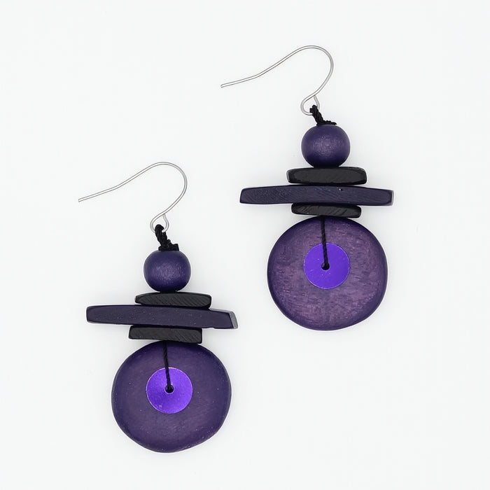 Assuta Purple Drop Earrings